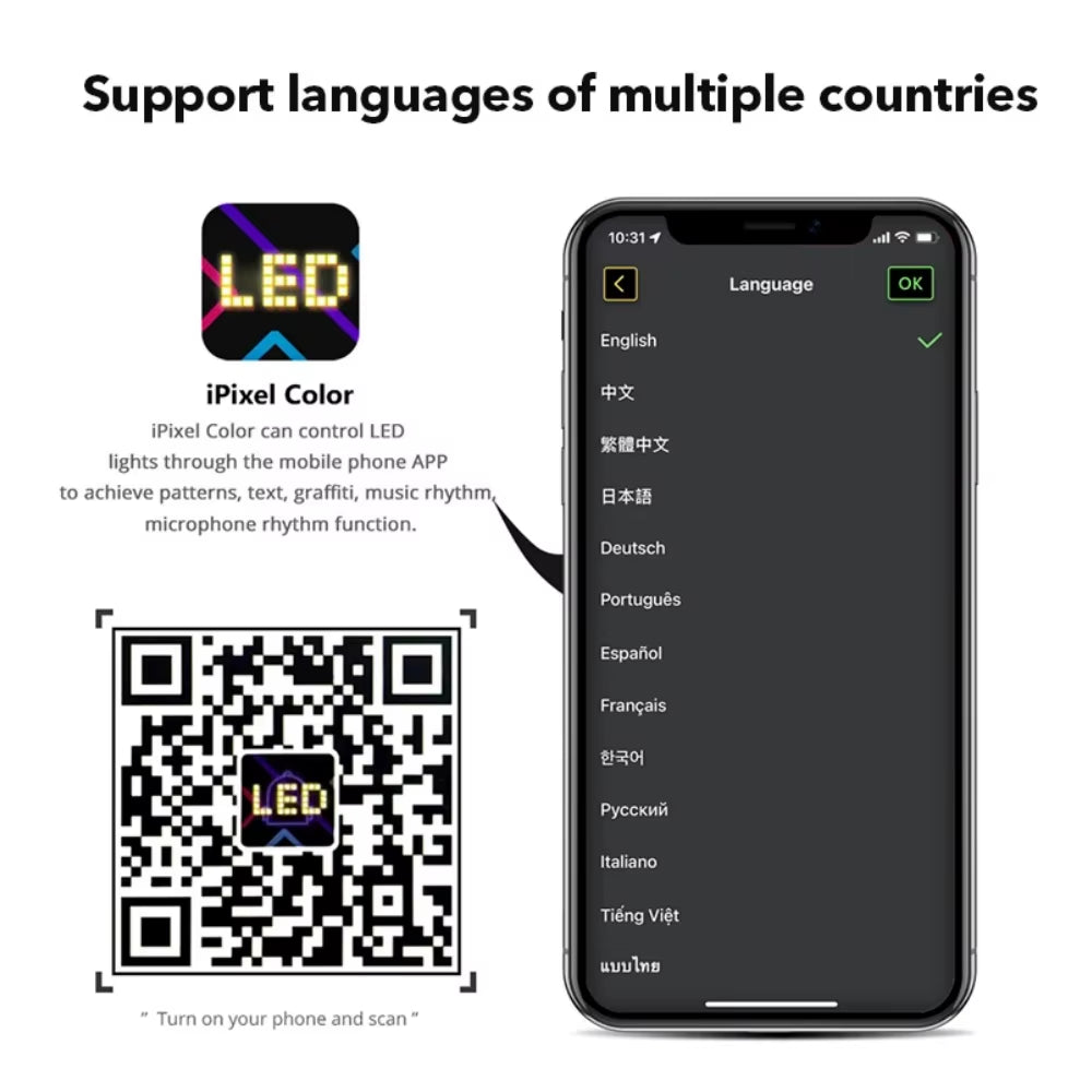 LED Matrix Pixel LED Display Screen Message Scrolling Sign Board Soft Flexible Advertising Light for Store Car Truck Devil Eye