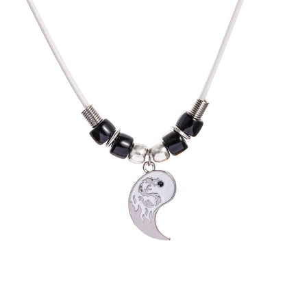 European And American Dragon Shaped Tai Necklace Couple Wax Thread Eight Diagrams Totem Splicing Necklace