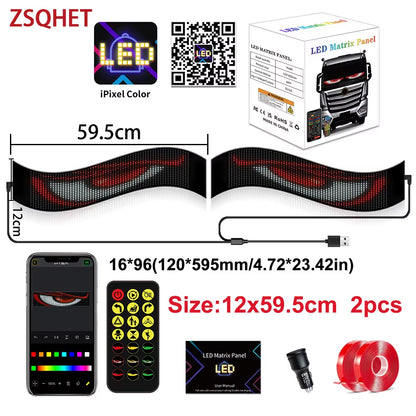 LED Matrix Pixel LED Display Screen Message Scrolling Sign Board Soft Flexible Advertising Light for Store Car Truck Devil Eye