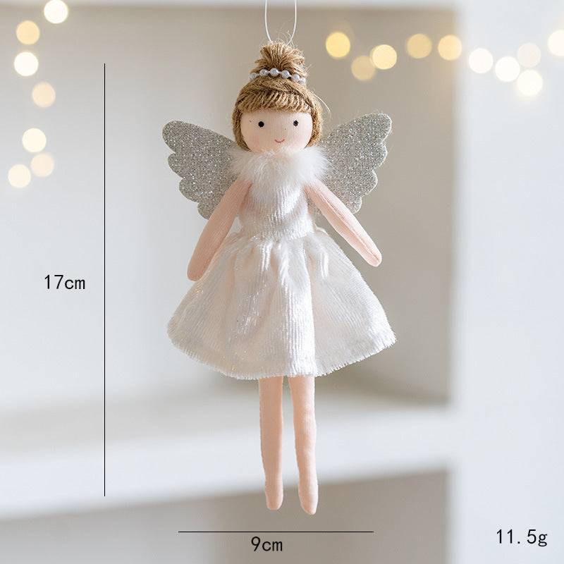 Christmas Decoration High-grade Flannel Ankle-tied Girl Angel Small Pendant