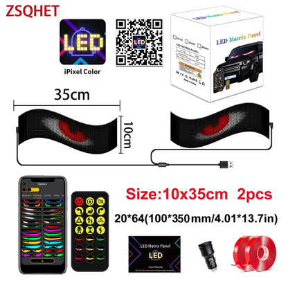 LED Matrix Pixel LED Display Screen Message Scrolling Sign Board Soft Flexible Advertising Light for Store Car Truck Devil Eye