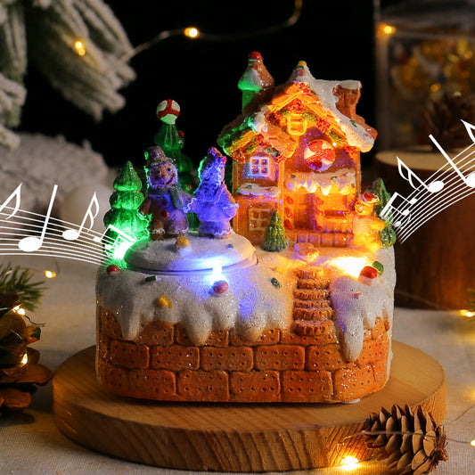 Creative Mini Rotating Gingerbread Man Music Box Desktop Ornament