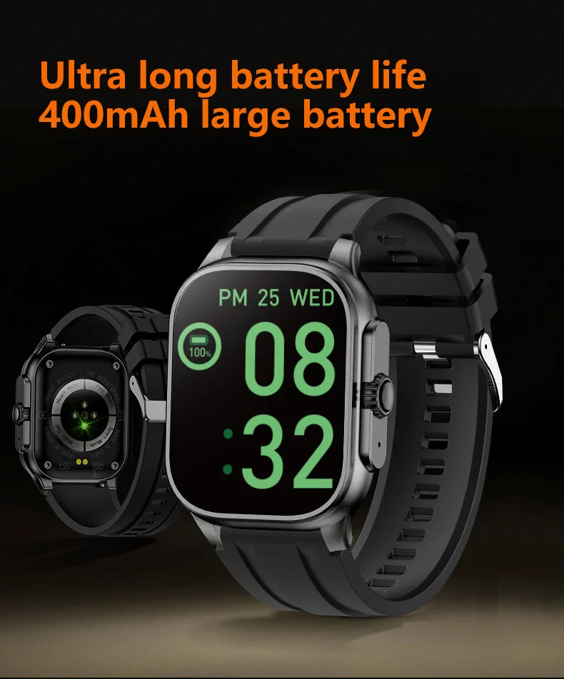 LIGE New Smart Watch with Qibla Pointer Voice Prayer MUSLIM Watch 400mAh Sport Bluetooth Call 2.01" HD Display Smartwatch Men