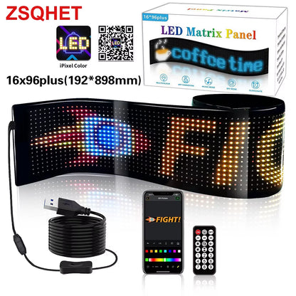 LED Matrix Pixel LED Display Screen Message Scrolling Sign Board Soft Flexible Advertising Light for Store Car Truck Devil Eye